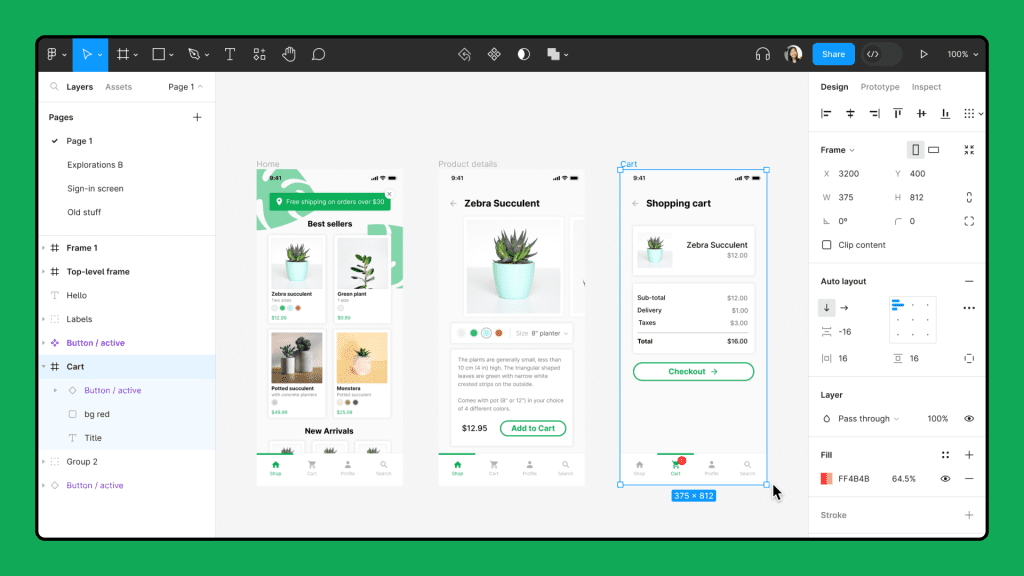 ¿Qué es un canvas o lienzo en Figma? 1 canvas en Figma