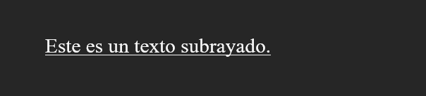 ¿Cómo hacer subrayado en HTML? 1 subrayado en HTML