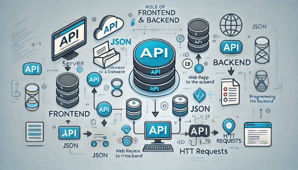 ¿Qué función cumple una API en el frontend y backend? 2 API en el frontend y backend