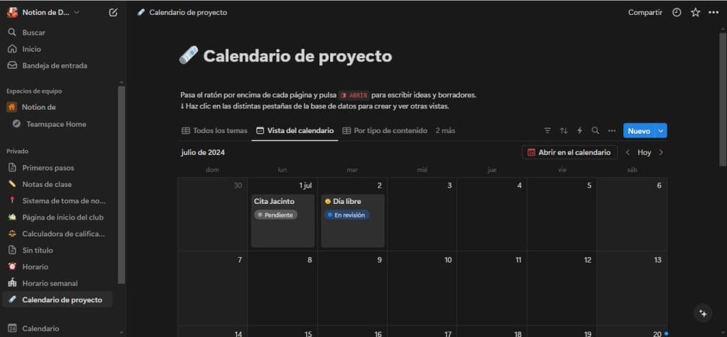 Cómo hacer un horario en Notion: planifica tus tareas y libera tiempo 3 hacer un horario en Notion