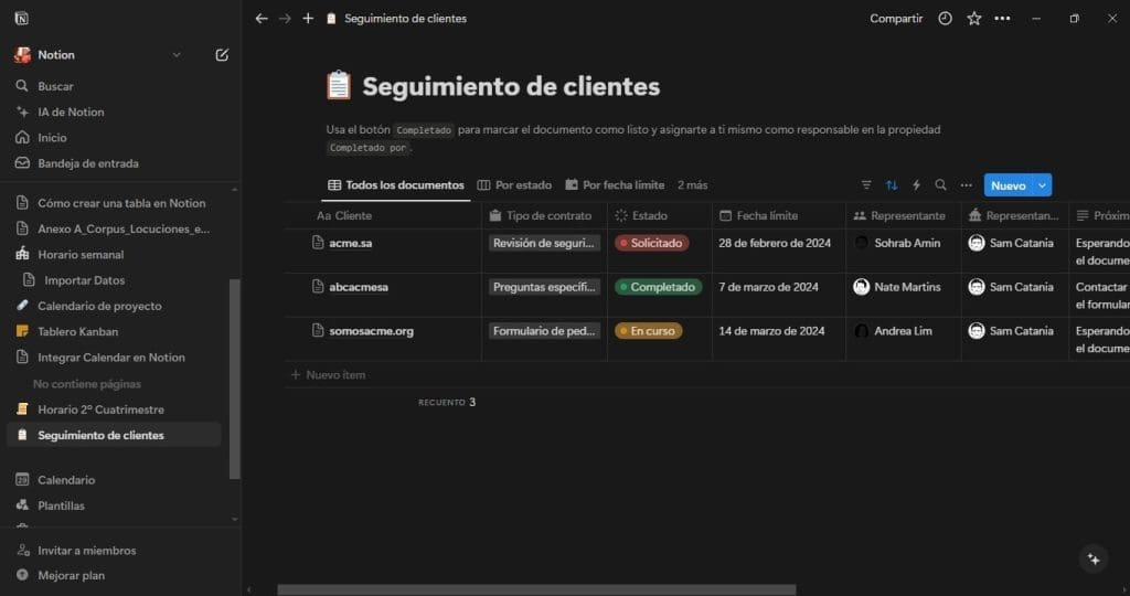 crear una plantilla en Notion