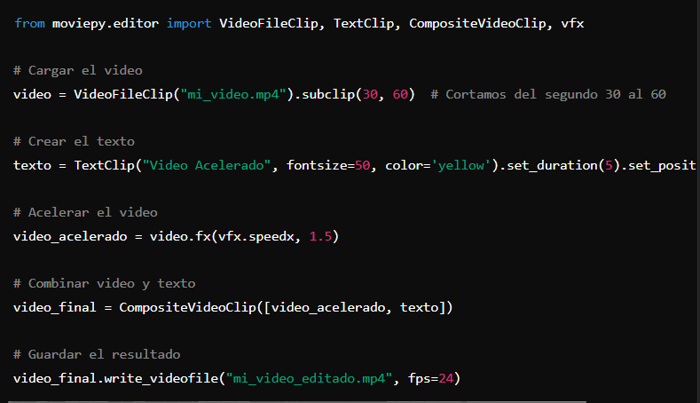 ¿Qué es y cómo funciona la librería moviepy?: editar videos con Python 1 librería moviepy