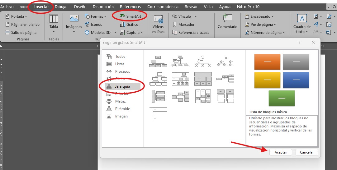 hacer un esquema en Word