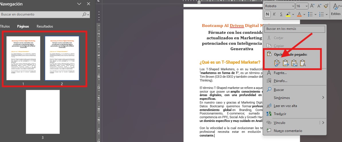 cómo duplicar una página en word pegar duplicar una página en Word