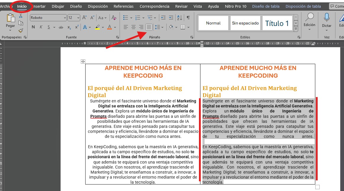 cómo justificar un texto en word justificar un texto en word