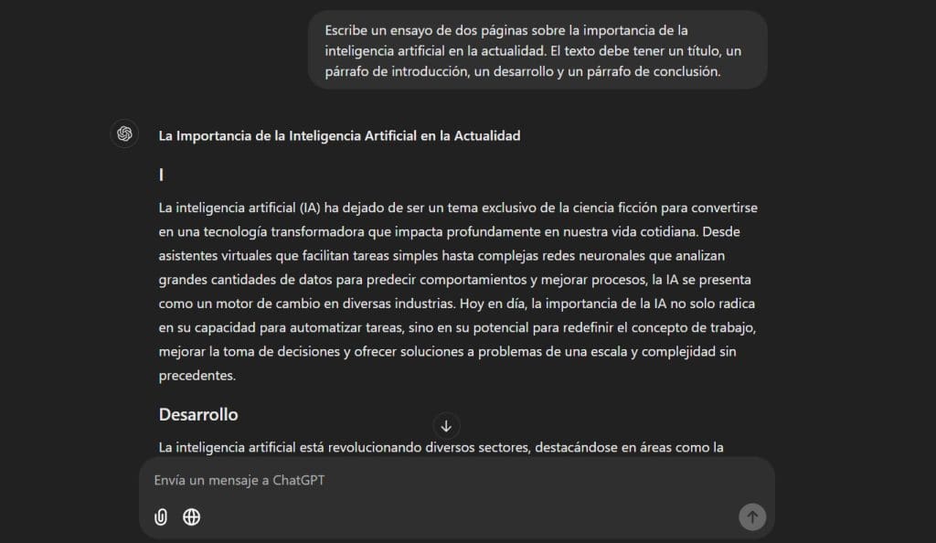 ¿Qué es un prompt y por qué es clave para trabajar con inteligencia artificial? 2 Ejemplo de prompt de texto