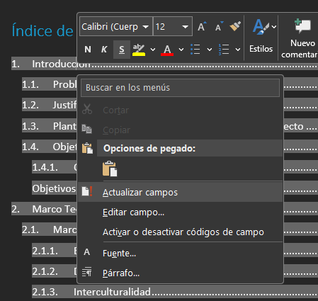 ¿Cómo hacer un índice en Word sin complicaciones? 5 hacer un índice en Word: paso 4