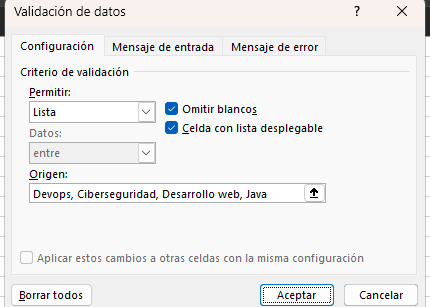 listas desplegables en excel