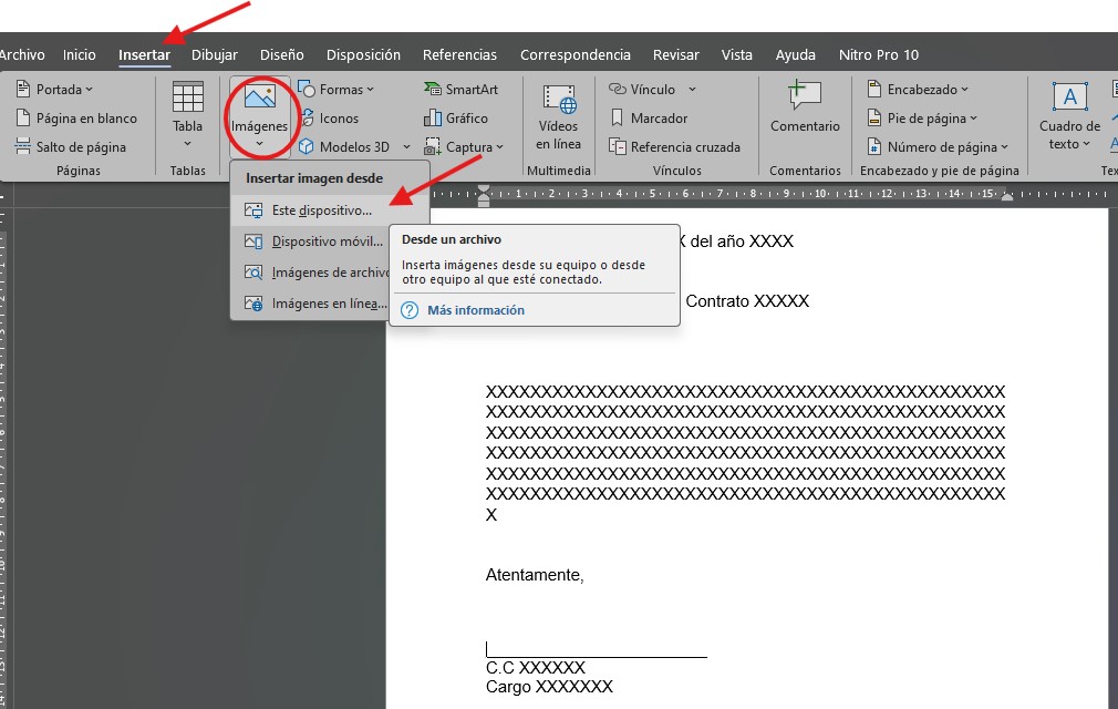 insertar una firma en Word insertar una firma en Word