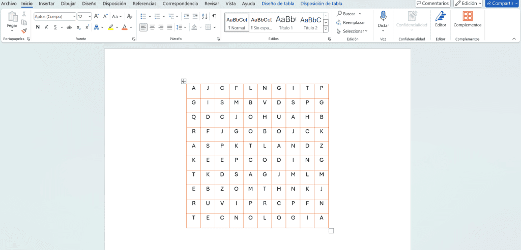 ¿Cómo hacer una sopa de letras en Word? Guía fácil y rápida 9 ¿Cómo hacer una sopa de letras en Word? Guía fácil y rápida