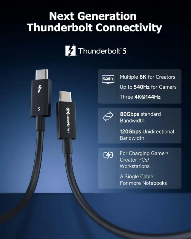 Thunderbolt 5: La más reciente y mejorada interfaz de Intel ya está disponible 2 Thunderbolt 5: La más reciente y mejorada interfaz de Intel ya está disponible