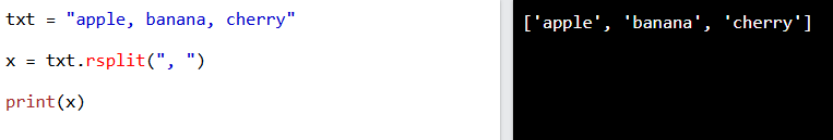 ¿Qué es str.rsplit() y qué función cumple en Python? 1 str.rsplit()