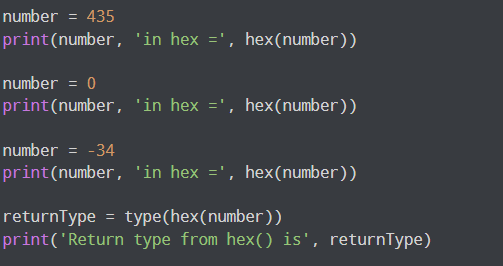 hex() en Python