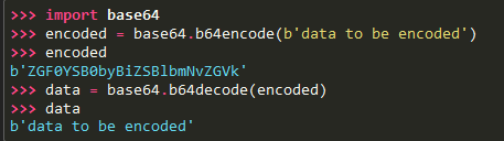 ¿Qué es y qué hace import base64 en Python? 1 import base64