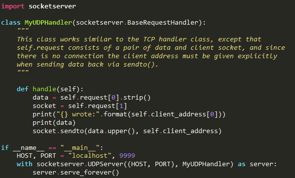 ¿Qué es import socketserver en Python y cómo funciona? 1 import socketserver