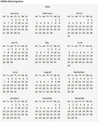 ¿Cómo usar import calendar en Python? 3 import calendar en Python calendario 2