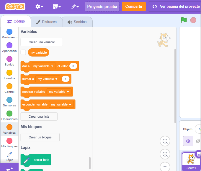 ¿Cómo poner un cronometro en Scratch? 1 cronómetro en Scratch