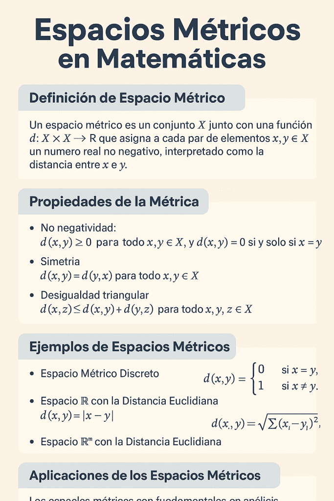 ¿Qué son los espacios métricos y cómo definirlos? 1 espacios métricos