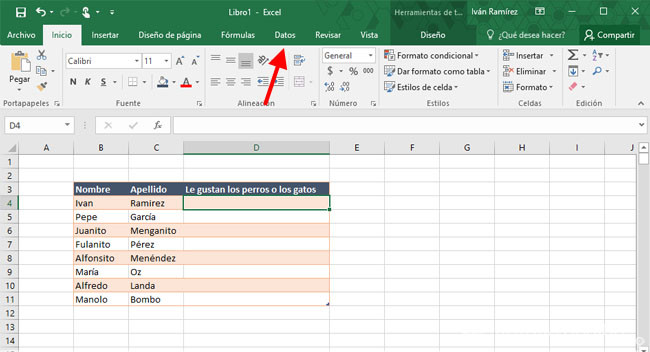 lista desplegable en excel
