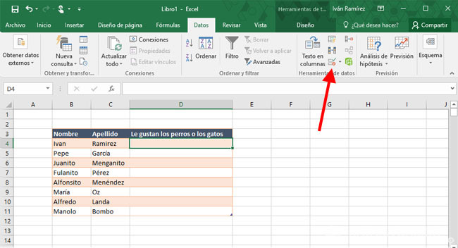 lista desplegable en excel